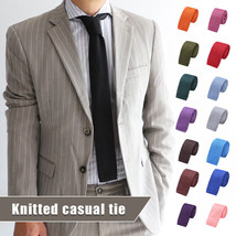Men Unisex Fashion 5.7cm Solid Knitted Tie Necktie Tie Slim Skinny Woven Wedding - £6.42 GBP