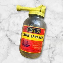 Vtg ORTHO Lawn Sprayer Glass Bottle Garden Hose 15 Gal. W/ Metal Top - $1.52