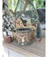 Large Fur Reindeer Glass Lantern/ Candle Holder - $23.85