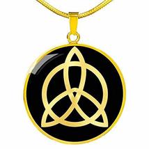 Express Your Love Gifts Zeppelin Celtic Knot Symbol Circle Necklace Stainless St - £55.35 GBP