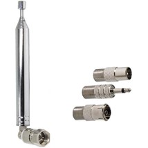 Fm Radio Antenna, Indoor Fm Telescopic Antenna 75 Ohm F Type Male Plug Connector - £14.14 GBP