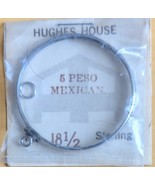 Hughes House 5 Peso Mexican 18-1/2 Sterling Silver Coin Clasp, New - €16,10 EUR