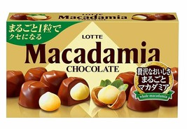4 PACK LOTTE  WHOLE MACADAMIA JAPANESE COVERED CHOCOLATE  - £32.50 GBP