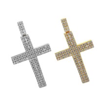 Solid 925 Sterling Silver - Mens 1.5 Cross - Or - £148.09 GBP