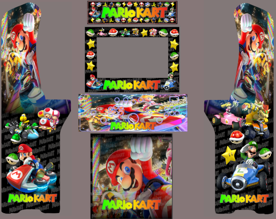 Primary image for AtGames Legends Ultimate ALU Mario Kart Arcade Cabinet vinyl side Art, graphics