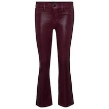 NWT Womens Size 25 25x26 1/2 J Brand Red Selena Coated Bootcut Cropped Jeans - £49.80 GBP