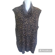 Susan Lawrence Women Animal Print Blouse Cowl Neck Sleeveless Size 3X - £31.94 GBP