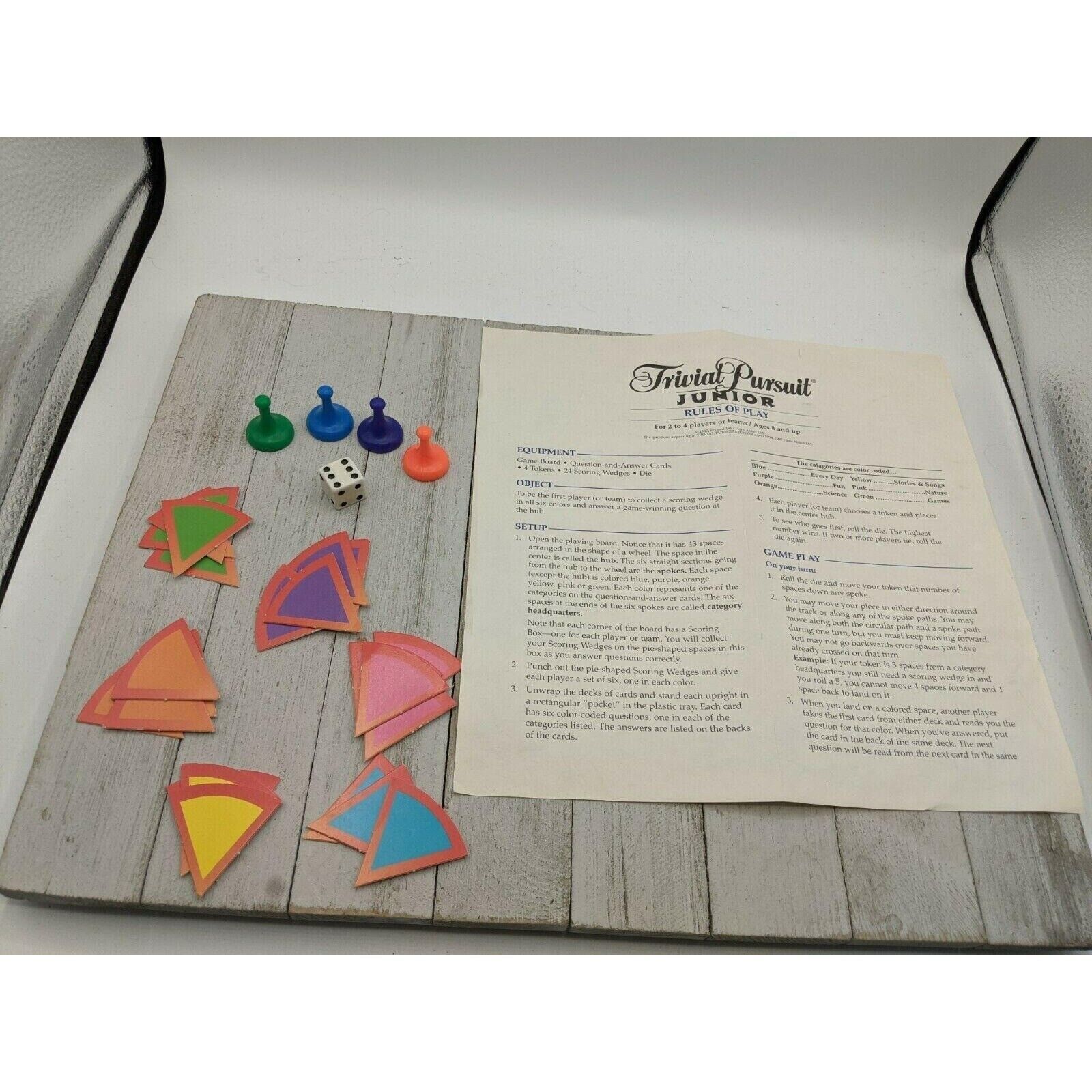 1996 Trivial Pursuit Junior Board Game Replacement Pieces Only - $12.99