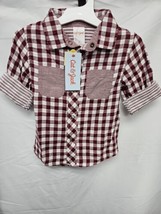 New Cat And Jack Burgundy Toddler Boys Flannel 2T - $9.99