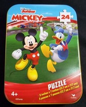 Mickey Mouse &amp; Donald Duck mini puzzle in collector tin 24 pcs New Sealed - £3.14 GBP
