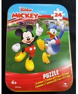 Mickey Mouse &amp; Donald Duck mini puzzle in collector tin 24 pcs New Sealed - $75.58 MXN
