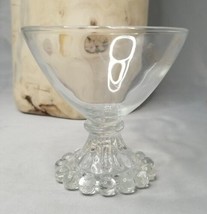 Anchor Hocking Glass Boopie Pattern Clear Goblet 3.5" Tall Replacement Tiny Chip - $3.85