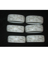 AK Kaiser Porcelain SIX  Napkin Rings Oval Raised Gold Floral W Germany   - $67.16 CAD