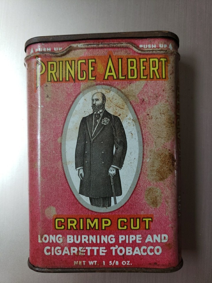 Vintage Prince Albert USA Tin Can Crimp Cut Cigarette &amp; Pipe Tobacco 1 5... - $7.70