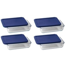 Pyrex 3 Cup Storage Plus Rectangular Dish With Plastic Cover (4) - £45.54 GBP