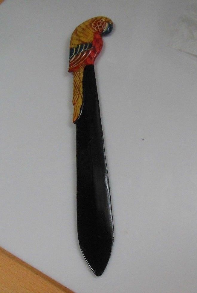 Primary image for Vintage Enamel Parrot Bird Letter Opener