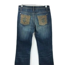 Rocaware Junior Jeans Blue Embellished Gold Colored Stones Embroidered Size 7 - £34.60 GBP