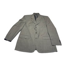 S&amp;K Blazer Jacket Mens 44L Gray 100% Polyester Lined Single-Breasted Notch Lapel - £30.21 GBP
