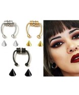 1 Set Surgical steel Non-Piercing Magnetic Fake Septum Nose Ring &amp; Studs... - $74.89 MXN