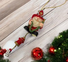 Vintage Firefighter Santa Claus Christmas Tree Ornament Dalmatian Fire Hydrant - $14.89