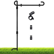 Stand Garden Flag Pole Holder with Garden Flag Stopper and Anti-Wind Clip 35.4&#39;&#39; - £7.19 GBP