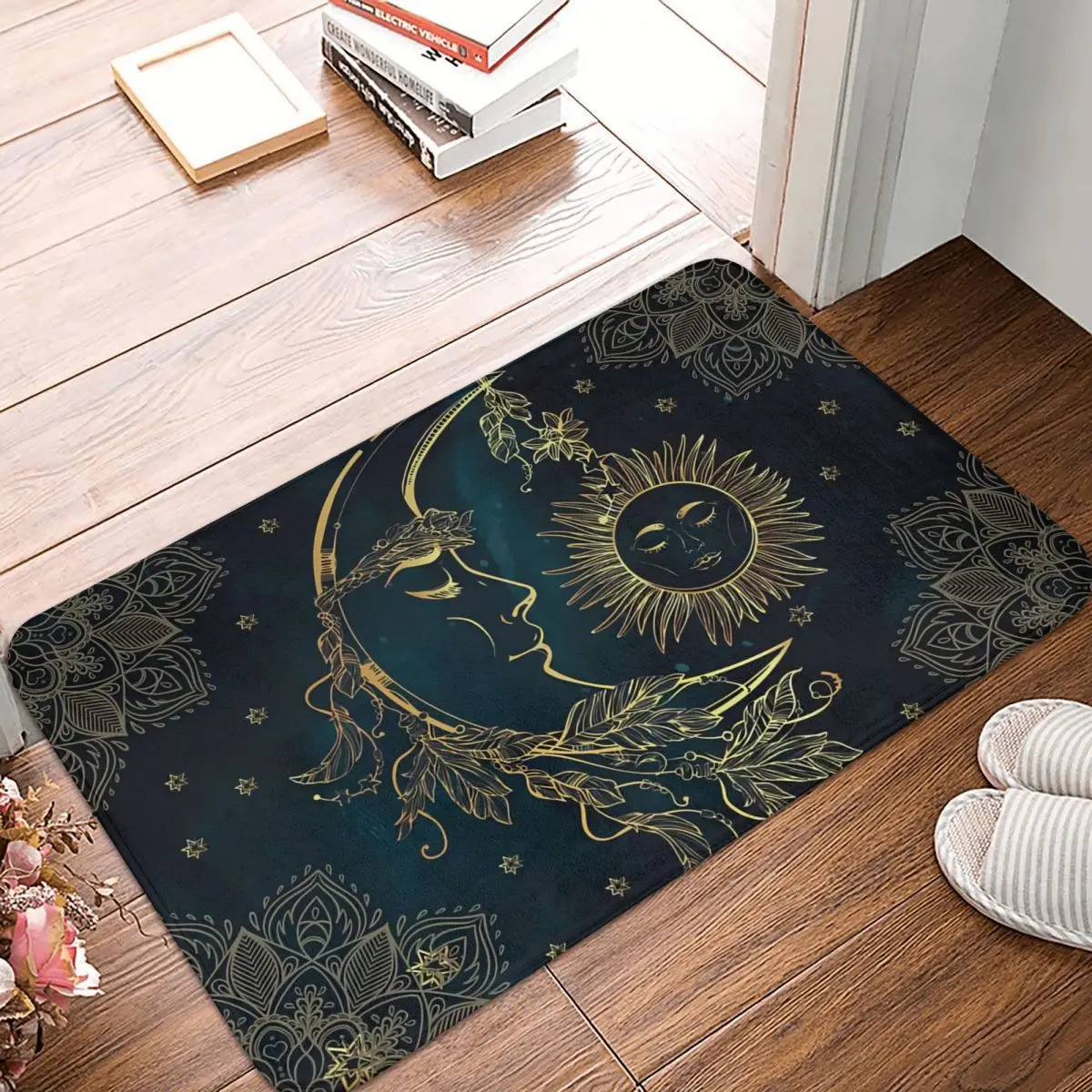 Non-Slip Carpet Celestial Sun Moon And Stars Doormat Bedroom Kitchen Mat Welcome - $15.99