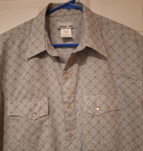 Wrangler Wrancher SS Shirt Pearl Snap Western All Over Print Geometric A... - $16.49