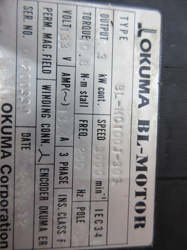 SPECIAL PRICE OKUMA SERVO MOTOR BL-MC100J-30S ER-J-7200D WARRANTY EACH 1 Item image 5