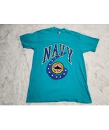 USNA US Navy Shirt Mens Teal Naval Academy L Shirt 90s VTG Hanes Single-... - £6.28 GBP
