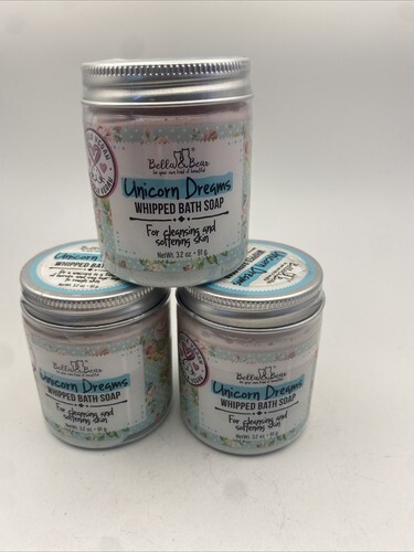 Lot Of 3 Bella Bears Unicorn Dreams Whipped Bath Soap-Cleanse/Soften. 3.... - $15.74