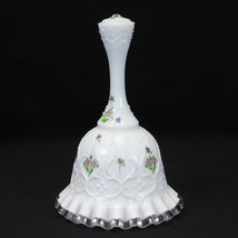 Fenton Bell Spanish Lace Silver Crest Violets in the Snow Signed M Frenb... - $29.39