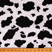 Cotton Black and White Splotches Cow Print Cotton Fabric Print by Yard D370.86 - £8.77 GBP
