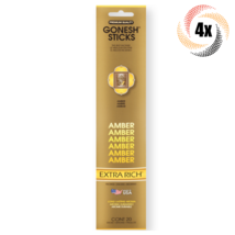 4x Packs Gonesh Extra Rich Incense Sticks Amber Scent | 20 Sticks Each - £9.48 GBP