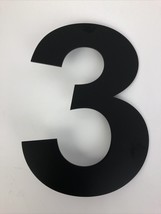 Royal H&amp;H Modern House Number - 6 Inch Black - Solid Stainless Steel Number 3 - £9.50 GBP