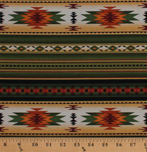 Southwestern Stripes Aztec Tucson Green Cotton Fabric Print by Yard D366.29 - £23.58 GBP