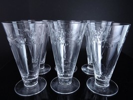 6 Hawkes Louise Etched Crystal Iced Tea Tumblers - £136.33 GBP