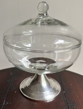 Vintage DUCHIN Creation Sterling Silver Weighted Glass Bowl Compote Footed Dish - $34.83