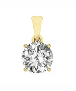1Ct. Lab Grown Round Diamond Solitaire Pendant 14K Yellow Gold IGI Certi... - $937.00