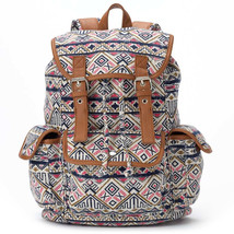 BACKPACK Mudd Tribal Table and Tower Aztec Navy Pink Brown Faux Leather ... - £19.59 GBP