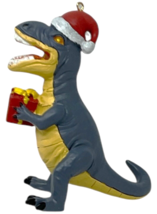 3D Resin Dinosaur in Santa Hat Hanging Christmas Ornament Holiday Decor 4.5" image 2