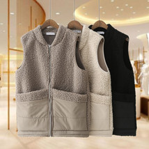 Oversized Lamb Fleece Vest Thick Warm Women Winter Loose Sleeveless Waistcoat - £24.37 GBP