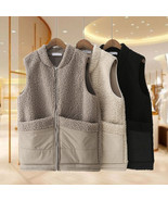Oversized Lamb Fleece Vest Thick Warm Women Winter Loose Sleeveless Wais... - £24.30 GBP