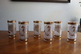 6x Carson Nugget Casino City HighBall Glass Culver 22K Gold Miner Tumble... - $40.00