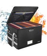 Engpow File Box With Lock,Fireproof Document Box With, Black - $54.44 CAD