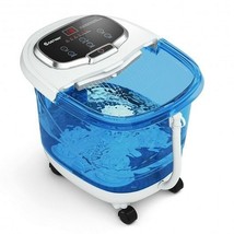 Portable All-In-One Heated Foot Bubble Spa Bath Motorized Massager-Blue and With - $134.99