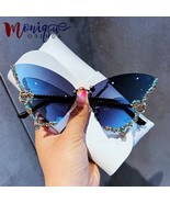 Luxury Diamond Frame Oversized Butterfly Women Sunglasses - £15.72 GBP