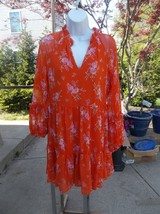 Nwot Vince Camuto Fab Orange Floral Print DRESS/TUNIC Xs - $34.99