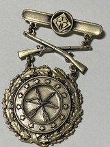 4th Army, Excellence In Competition, Rifle, Silver, Badge, Pinback, Hallmarked - $44.55