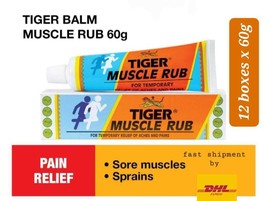 Tiger Muscle Rub 60g x12 boxes Pain Relief Sore Muscles Sprains -shipment by DHL - £94.88 GBP