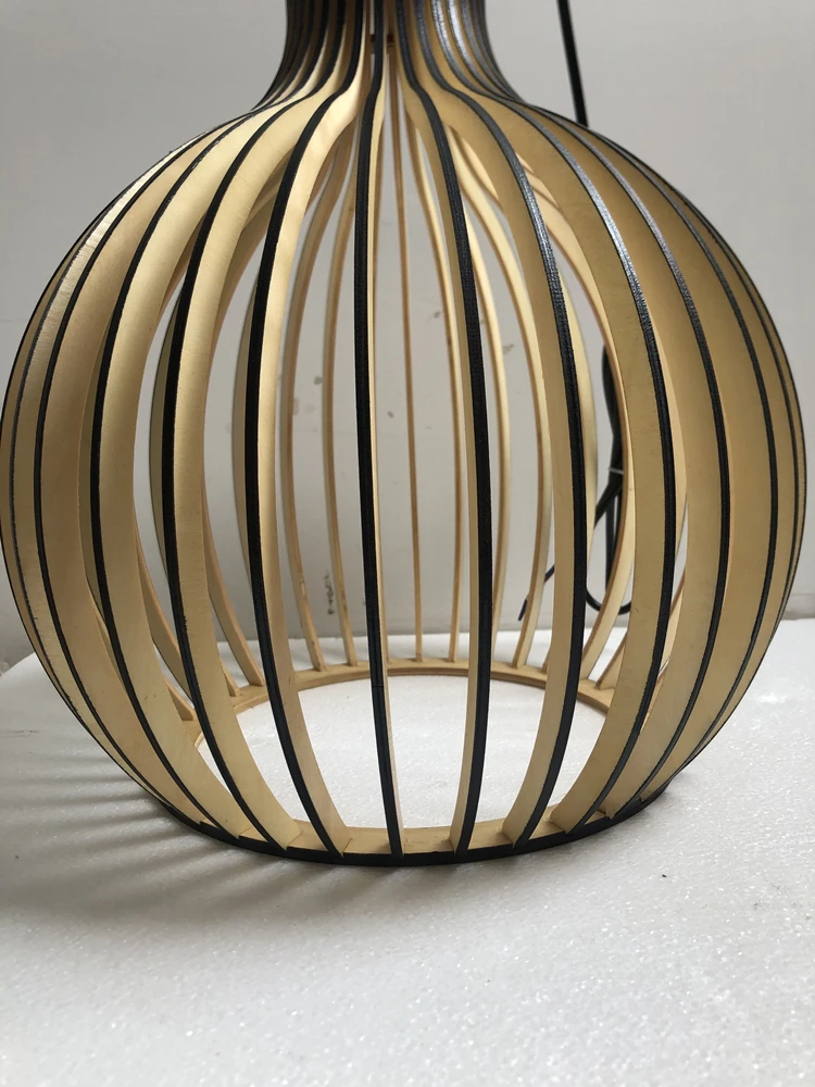 Holland Designer Black White Wood Cage Pendant light For Living Room Pro... - $85.86+